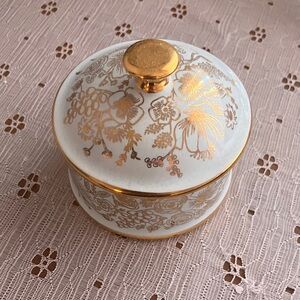 Rifle Paper Co. Blue and Gold Ceramic Box